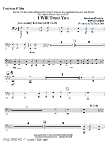 I Will Trust You - Trombone 3/Tuba 
