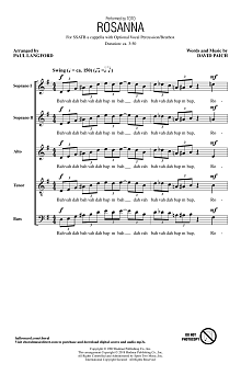 Rosanna (arr. Paul Langford) 