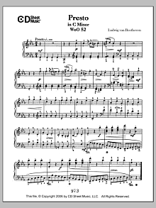 Presto In C Minor, Woo 52 