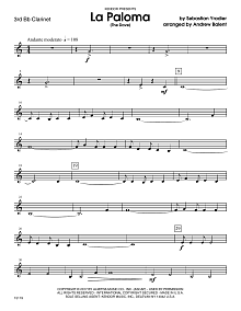 La Paloma (The Dove) - 3rd Bb Clarinet 
