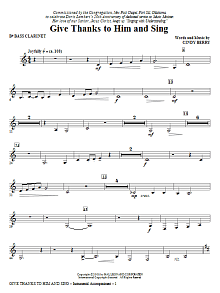 Give Thanks To Him And Sing - Bb Bass Clarinet 