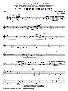 Give Thanks To Him And Sing - Violin 2 