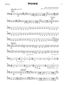 Home (arr. Mary Bichner) - Cello 