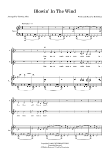 Blowin' In The Wind (arr. Tim Allen) - Full Score 