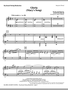 Gloria (Mary's Song) - Keyboard String Reduction 