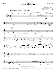 Avinu Malkénu - Violin 2 