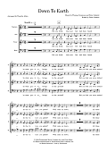 Down To Earth (arr. Tim Allen) - Choral Score