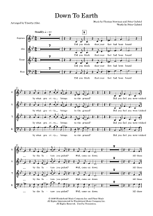 Down To Earth (arr. Tim Allen) - Choral Score 