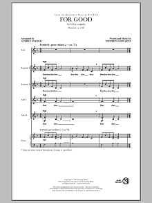 For Good (from Wicked) (arr. Audrey Snyder) 