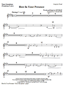 Here In Your Presence - Tenor Sax (Trombone 2 sub) 
