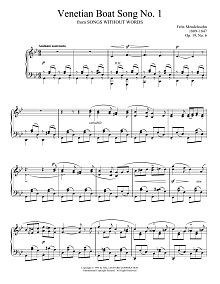 Venetian Boat Song No. 1, Op. 19, No. 6 