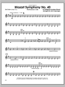 Mozart Symphony No. 40 (First Movement, K. 550) - Violin 3 