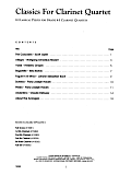Classics For Clarinet Quartet - Bb Bass Clarinet
