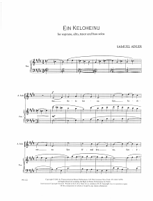 Five Sephardic Choruses: Ein Keloheinu 