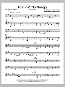 Lascia Ch'io Pianga (from Rinaldo) - Violin 3 