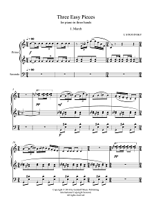 Three Easy Pieces for piano in three hands 1. March 
