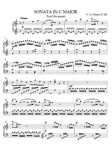 Sonata in C Major, K. 545, First Movement 