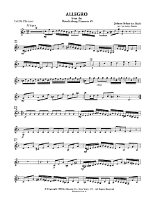 Allegro from Brandenburg Concerto No. 3 - 3rd Bb Clarinet 