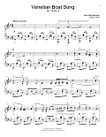 Venetian Boat Song, Op. 19, No. 6