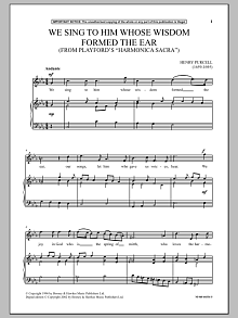 We Sing To Him Whose Wisdom Formed The Ear (From Playford's Harmonica Sacra) 