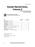 Kendor Recital Solos, Volume 2 - Eb Alto Saxophone