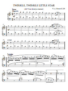 Twinkle, Twinkle Little Star (Ah! Vous dirai-je, maman) Theme 