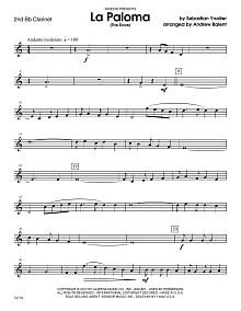 La Paloma (The Dove) - 2nd Bb Clarinet 