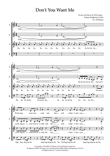 Don't You Want Me (arr. Val Regan) 
