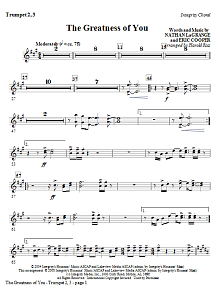 The Greatness Of You - Bb Trumpet 2,3 