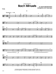 Bach Minuets - Viola 