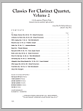 Classics For Clarinet Quartet, Volume 2 - Bb Bass Clarinet