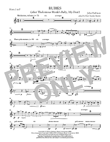 Rubies (After Thelonious Monk's "Ruby, My Dear") - F Horn 1 