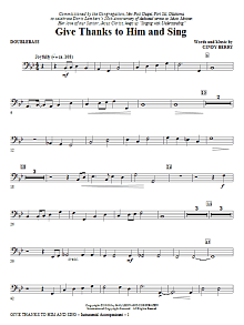 Give Thanks To Him And Sing - Double Bass 