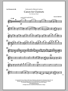 Canon For Clarinets - Bb Clarinet 1 