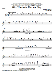 Give Thanks To Him And Sing - Flute 1 