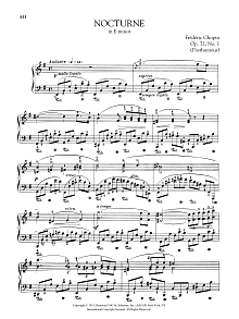 Nocturne in E minor, Op. 72, No. 1 (Posthumous) 