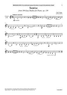 Sunrise (from 100 Easy Studies For Piano, Op. 139) 