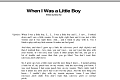 When I Was A Little Boy
