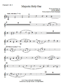 Majestic Holy One - Bb Clarinet 1,2 