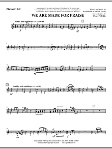 We Are Made For Praise - Bb Clarinet 1,2 