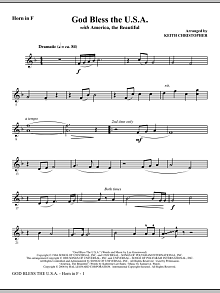 God Bless The U.S.A (with America, The Beautiful) - F Horn 