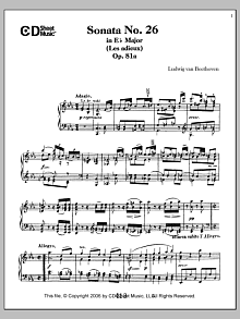 Sonata No. 26 In E-flat Major (les Adieux), Op. 81a 