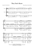 They Don't Know (arr. Jane Edwardson)