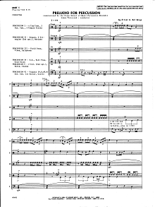 Preludio For Percussion - Full Score 