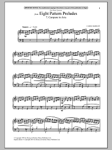 Eight Pattern Preludes, 7. Campane In Aria 