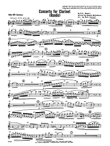Concerto For Clarinet - Rondo (3rd Movement) - K.622 - Bb Solo Clarinet 