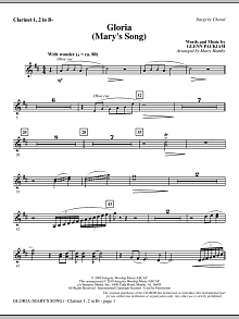 Gloria (Mary's Song) - Clarinet 1 & 2 