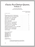 Classics For Clarinet Quartet, Volume 2 - 2nd Bb Clarinet