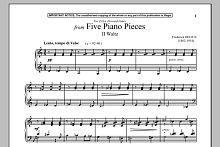 Five Piano Pieces, II. Waltz 