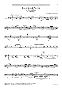 II. Scherzo (from Four Short Pieces For Viola And Piano) 